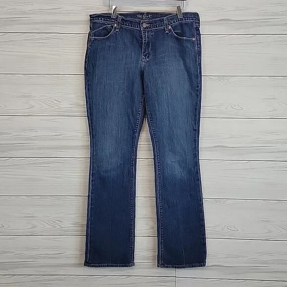 The Flirt by Old Navy boot cut blue denim jeans Women's Size 14L - Picture 4 of 14